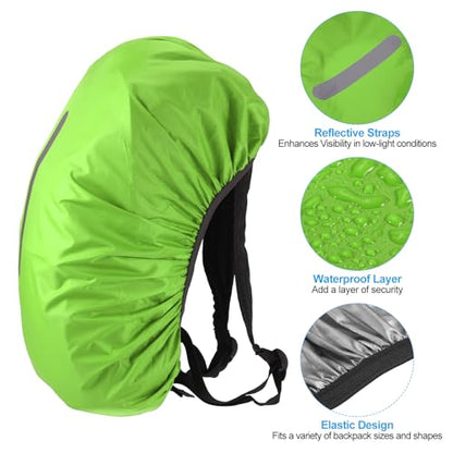 PATIKIL Waterproof Backpack Rain Cover, Non-Slip Backpack Cover with Vertical Reflective Strap Stay Dry for Hiking, Camping, Hunting - color: Lawn Green, size: XX-Large