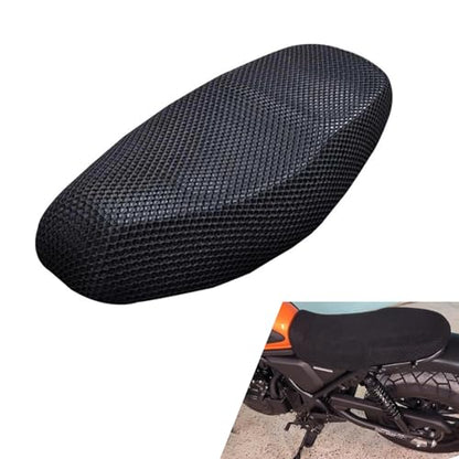 Motorcycle Seat Cover, 3D Spacer Mesh Fabric Protector Cushion, Anti-Slip Flexible Seat Protector, Universal for Scooter Moped Electric Vehicles (Black #M) - size: M