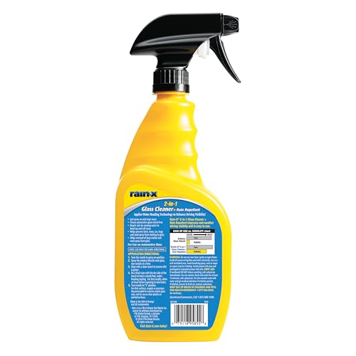 Rain-X 5071268-2 2-in-1 Glass Cleaner and Rain Repellant, 23 oz. (Pack of 2) - Provides a Streak-Free Clean for Automotive Glass While Preventing Sleet, Snow, Ice, and Road Spray Build Up - size: 23 Fl Oz (Pack of 2)