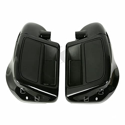TCMT Highway Engine Guard Crash Bar Lower Vented Leg Fairing with 6.5" Speaker Pod Fit For Harley Touring 2014-2024 Road King Road Glide Street Glide Electra Glide - color: Black Crash Bar, Standard Leg, size: Style C Lower Vented Leg