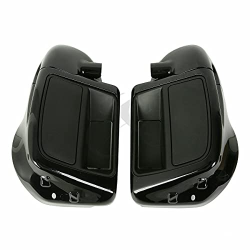 TCMT Highway Engine Guard Crash Bar Lower Vented Leg Fairing with 6.5" Speaker Pod Fit For Harley Touring 2014-2024 Road King Road Glide Street Glide Electra Glide - color: Chrome Crash Bar, Standard Leg, size: Style C Lower Vented Leg