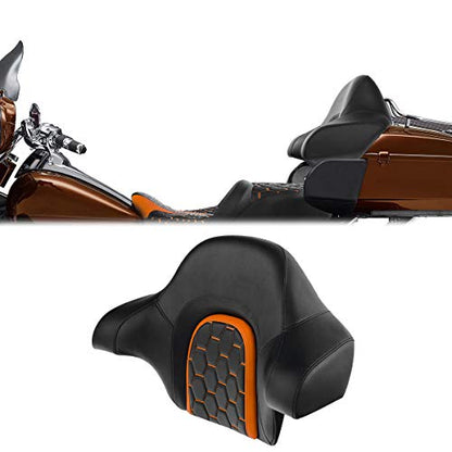 C.C. RIDER Wrap Around King Tour Trunk Backrest fit for Harley Touring Road King Street Glide Road Glide Electra Glide 2014-2024 - color: Passenger Backrest 23#Black+Orange