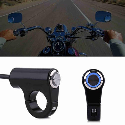 Motorcycle Headlight Handlebar Switch Control, Horn Momentary Button Universal 22mm Handlebar Mount Switch Push Button Headlight Brake Fog Lights ON/Off(ON/Off Button) - color: ON/OFF Button
