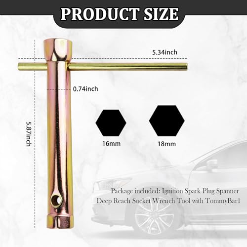 5/8 Spark Plug Socket,16-18 mm Double Ended Sparks Plug Wrench with Effort-Saving Design,Universal Carbon Steel Spark Plugs & Ignition Tools for Automotives and Motorcycles