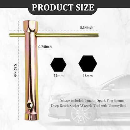 5/8 Spark Plug Socket,16-18 mm Double Ended Sparks Plug Wrench with Effort-Saving Design,Universal Carbon Steel Spark Plugs & Ignition Tools for Automotives and Motorcycles