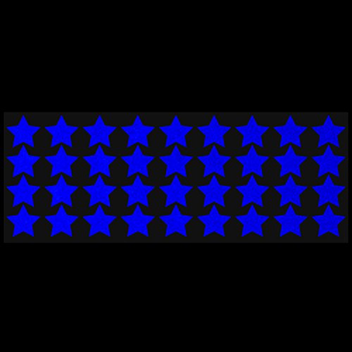 LiteMark Reflective Blue 1 Inch Stars Sticker Decals for Helmets, Bicycles, Strollers, Wheelchairs and More - Pack of 36 - color: Light Blue