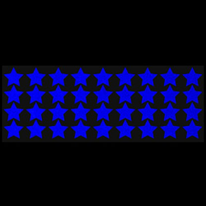LiteMark Reflective Blue 1 Inch Stars Sticker Decals for Helmets, Bicycles, Strollers, Wheelchairs and More - Pack of 36 - color: Light Blue