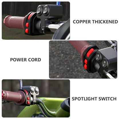 Motorcycle Handlebar Switch 22mm Waterproof Off Button Dual Toggle for Driving Lamp Control Compatible Motorbike Accessories and ATV Lights