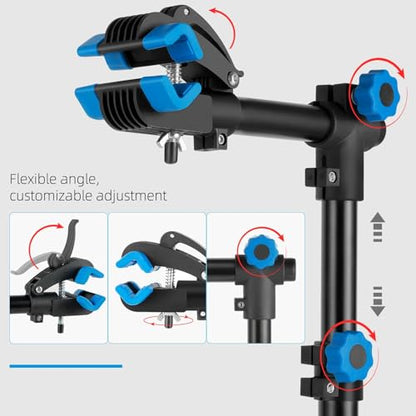 Urban Deco Bike Repair Stand, Wall Mounted Bike Work Stand, 360 Swivel Clamp, Holds Up to 20 kg, Black+Blue, Ideal for Home Maintenance - size: 27 inch straight