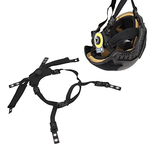 Helmet Chin Strap for Fast MICH Wendy Helmet, 4 Points Tactical Helmet Accessories Retention System Chin Strap, Helmet General Suspension Lanyard with 4 Sets of Fastening Screws - color: Black