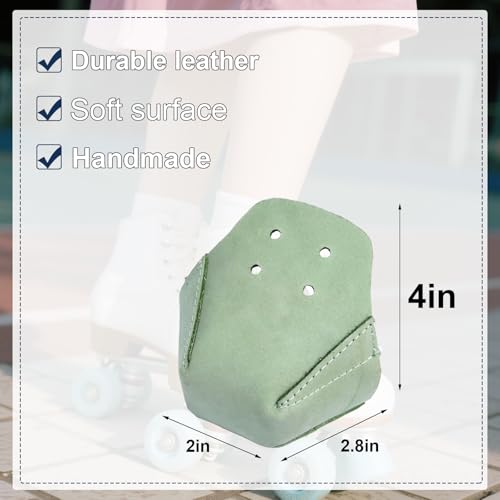 100% Real Cowhide | Toe Cap Guard Protectors | Roller Skate Derby Speed 1 Pair(Light Green) - color: Light Green