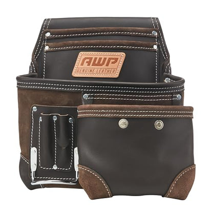 AWP Tool Pouch, Electrician Tool Pouch, Premium, Professional Multi-Pocket Organizer - size: 1 Pack, style: TrapJaw Leather Tool Pouch