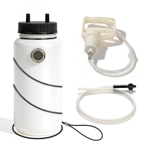 MR CARTOOL Brake Bleeder Kit Universal One Person 1L Brake Bleeder Bottle with Magnet Mount and Oil Suction Hose 66cm for Motorcycle