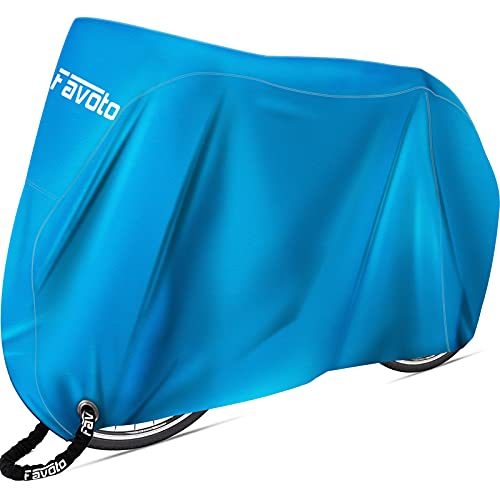 Favoto Bike Cover Waterproof Outdoor Bicycle Cover Thicken Oxford 29 Inch Windproof UV Snow Rustproof with Lock Hole Storage Bag for Mountain Road Bike City Bike Beach Cruiser Bike, Blue - color: Blue, size: for 1-2 bikes