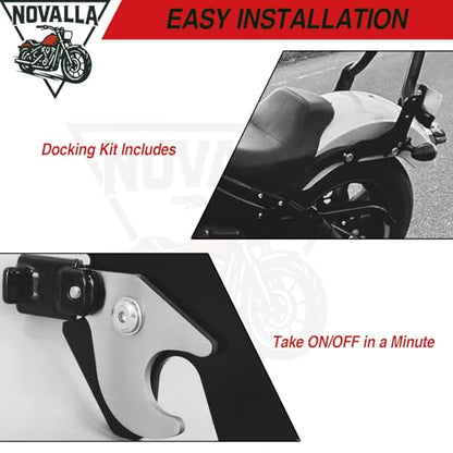 33” Tall Detachable Sissy Bar Backrest Pad Fit For Harley Davidson Softail Harley, Softail Models 2018-2025 Low Rider FXLR FXRST FXLRS FXLRST FLSB (C) - color: C