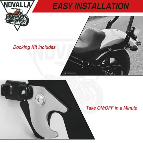 33” Tall Detachable Sissy Bar Backrest Pad Fit For Harley Davidson Softail Harley, Softail Models 2018-2025 Low Rider FXLR FXRST FXLRS FXLRST FLSB (C-NEW) - color: C-NEW