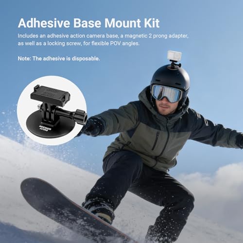 NEEWER Adhesive Base Mount Kit Compatible with DJI Osmo Nano/Osmo 360/Action 6 5 Pro 4 3, Magnetic Quick Release Adapter Stand Bracket Action Camera Accessories for POV Video Recording, AC058 - style: AC058