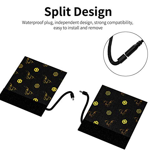 12V Heated Grip Wraps for Motorcycle/ATV/Snowmobile, Direct Battery or Acc Powered, Wrap-Around Design, 3 Heat Levels, IP67 Waterproof, Fits Over Existing Grips (Outer Diameter 1.2"–1.5")