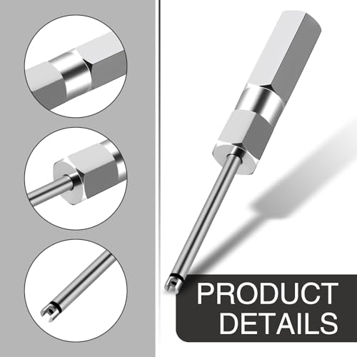 1 PC Auto Valve Core Wrench, American Inner Tube Air Nozzle Deflation Adjustment Wrench, Valve Stem Puller Repair Modification Accessories, Suitable for Cars, Bicycles, Motorcycles (Silver)