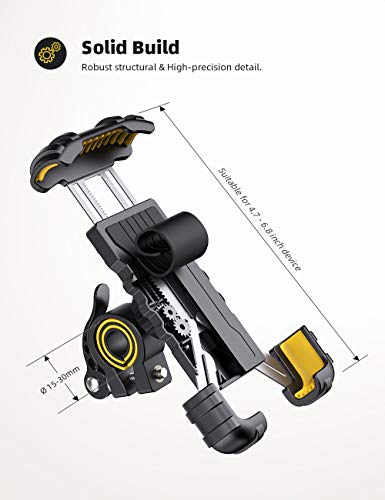 Lamicall Bike Phone Holder, Motorcycle Phone Holder – 360° Handlebar Mount with Rotation for iPhone 17 16 15 14 13 12 Pro Max Plus Mini XS XR X 8, Samsung, Huawei, 4.7-6.8 Inch Smartphones – Yellow - color: Yellow
