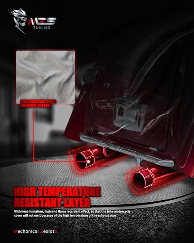 MZS Trike Motorcyle Cover Waterproof Compatible with Freewheeler Tri Glide Ultra Street Road Glide 3 CVO, 3 Wheel Vehicle Covers Sun Rain All Weather Outdoor Protection Storage - size: 110 inch Trike
