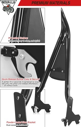 33” Tall Detachable Sissy Bar Backrest Pad Fit For Harley Low Rider ST FXLR FXRST FXLRS FXLRST FLSB 2018-2025(GB) - color: GB