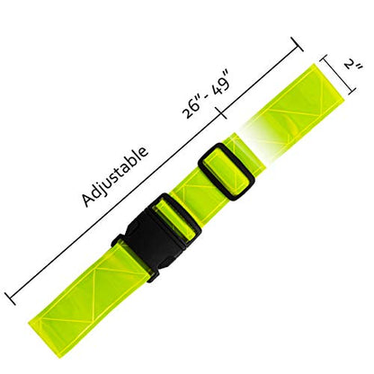 2-4 Pack - Reflective Glow Belt Safety Gear, Pt Belt, for Running Cycling Walking Marathon Military - style: 2 Pack