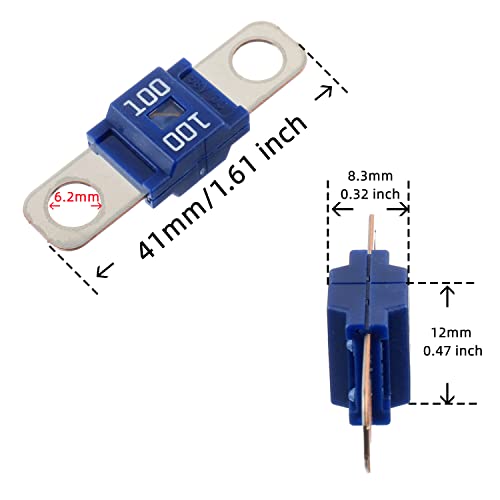 BOJACK 100 Amp AMI/Midi Fuse Holders and High Current Bolt-on Midi Fuses 100A for Cars Trucks Vehicles (Pack of 2) - style: 100 A