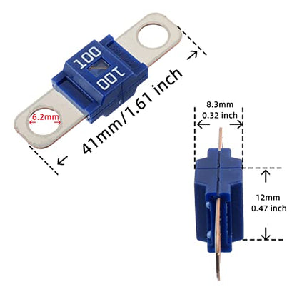 BOJACK 100 Amp AMI/Midi Fuse Holders and High Current Bolt-on Midi Fuses 100A for Cars Trucks Vehicles (Pack of 2) - style: 100 A