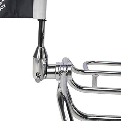 2 Pack Motorcycle Flag Pole Fold Down 90° with American Flag and Pow-mia Flag 6.7'' x 10.2'' Flag Pole Holder Bracket Fit for 1/2'' Tubular Luggage Rack For Harley Touring Spring Honda Goldwing etc - color: US Flag+Pow-mia Flag