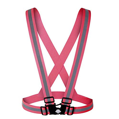 Dazonity High Visibility Safety Vest,Lightweight,Adjustable & Elastic Vest,Hi Vis Reflective Strips, Fit for Men & Women, Construction,Cycling, Runnning, (Fuschia) - color: Pink-1pack