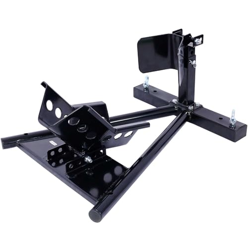 Motorcycle Wheel Chock for Trailer, Adjustable Front Tire Stand Up to 3000 lbs, Steel Motorcycle Chock for 17"-21" Wheels, Secure Bike Tire Holder for Truck, Garage, and Transport – Black