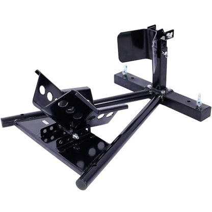 Motorcycle Wheel Chock for Trailer, Adjustable Front Tire Stand Up to 3000 lbs, Steel Motorcycle Chock for 17"-21" Wheels, Secure Bike Tire Holder for Truck, Garage, and Transport – Black