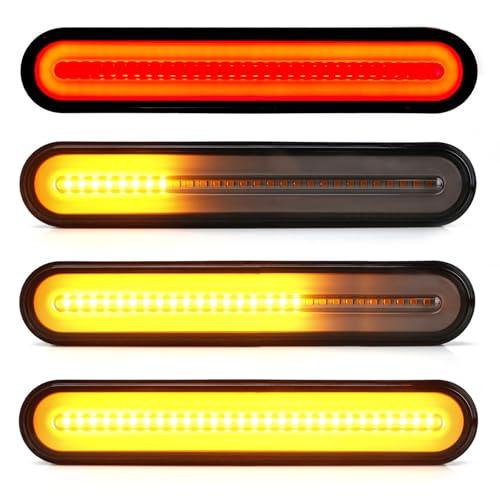 iJDMTOY Dual Rear Fender/Bagger Vertical Mount LED Rod Light Kit, Compatible with Harley Davidson Motorcycles, Full LED 3-in-1 Stop/Brake, Turn Signal, Parking Light