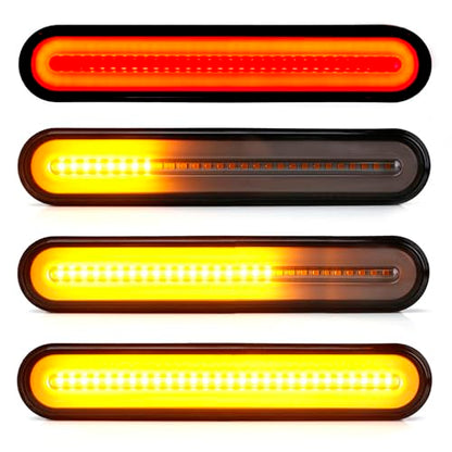 iJDMTOY Dual Rear Fender/Bagger Vertical Mount LED Rod Light Kit, Compatible with Harley Davidson Motorcycles, Full LED 3-in-1 Stop/Brake, Turn Signal, Parking Light