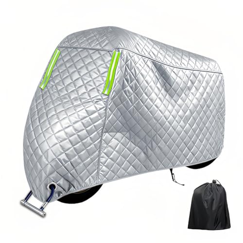 Anti-Hail Motorcycle Cover for Aprilia AF1 125 Replica, Outdoor Snow Cover with Lock Hole, 210D Oxford Thickened Windproof Scratch-Proof Frost-Proof Full Protective Covers - color: Silver, size: For AF1 125 Replica