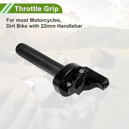 22mm Throttle Grip with 120cm White Throttle Cable 1 Pair of Convex Black Handlebar Covers Plastic Aluminum Alloy Motorcycle Throttle Grip Black - color: Black