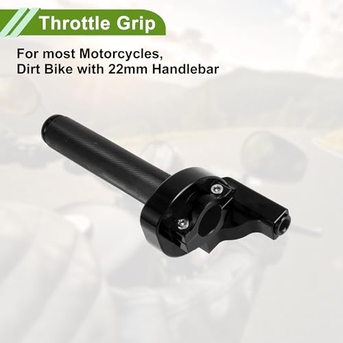 22mm Throttle Grip with 120cm White Throttle Cable 1 Pair of Convex Black Handlebar Covers Plastic Aluminum Alloy Motorcycle Throttle Grip Black - color: Black
