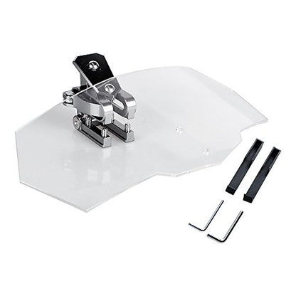 Motorcycle Adjustable Clip On Extension Windshield Spoiler Wind Deflector Kit (Clear Lens - Silver Clip)