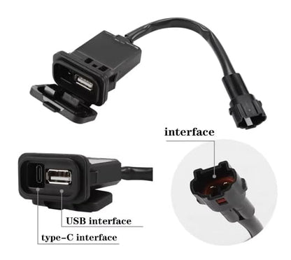 Upgraded Dual Fast Charge USB Type-C 3.0 Charger Cable Transfer Interface Converter Compatible with CFMOTO 300SS/450SS/450NK/800NK 2023 2024 2025 2026,CFMOTO 450SS Accessories