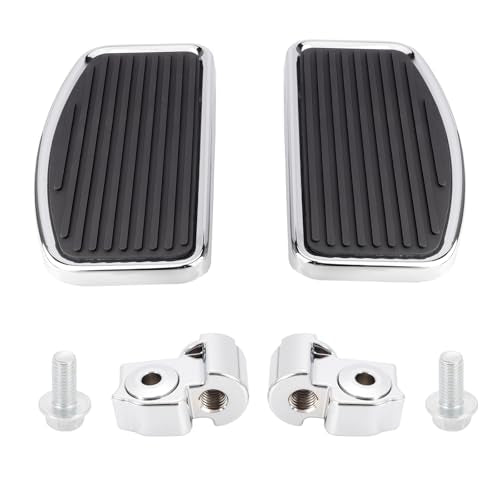 Motorcycle Rider Footboard Front Footpegs for Indian Scouts/Sixty/Bobber 2015-2024, Aluminum Anti-Slip Wide Foot Pegs Footrest Driver Floorboards Motorbike Highway Accessories (Chrome) - color: Chrome-Vertical