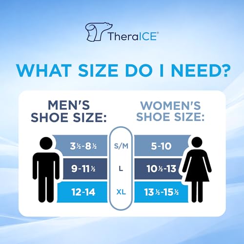 TheraICE Ankle Ice Pack Wrap for Swelling & Sprained Ankle Brace for Women Men, Cold Therapy Foot Heel Spur Support Compression Socks, Plantar Fasciitis & Achilles Tendonitis Sore Feet Pain Relief - size: Large, style: Original