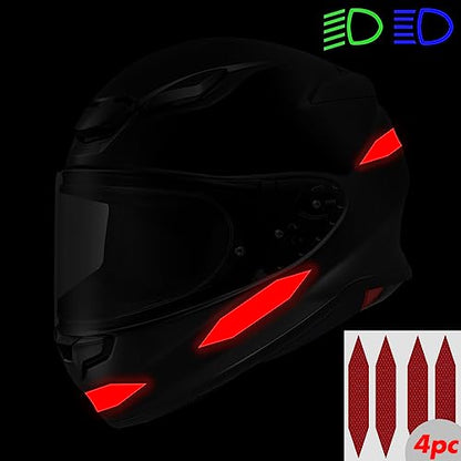 SlickMod - Reflective Hexagon Decal Sticker Stripes for Motorcycle Helmet - High Visibility Safety (4. Red) - color: 4. Red