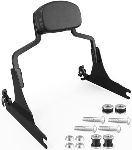 Detachable Hardware Backrest Sissy Bar Upright Passenger Backrest Pad with Docking Kit for Harley Breakout 2013-2017 FXSB, FXSE,FXSBSE（Gloss Black） - color: Gloss Black+Docking Kit