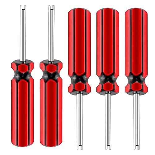 5 Pcs Valve Core Removal Tool Car Tire Valve Stem Tool Motorcycle Truck Bike Screwdriver Tire Repair Install Tool for All Standard Valve Cores