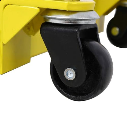 Hydraulic Motorcycle Lift Jack - 1500 Lbs Capacity, Portable ATV Scissor Lift Table with 4 Wheels, Foot-Operated Hoist Stand with Tie-Down, Yellow - color: Yellow