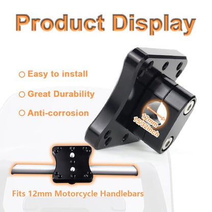 GPS Mount Bracket Motorcycle Navigator Holder Compatible with AMPS Pattern GPS Mount (12MM) - size: 12 mm