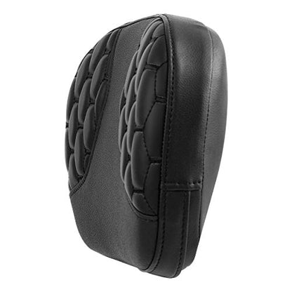 SLMOTO Detachable Leather Sissy Bar Backrest Passenger Pad Bracket Fits For Harley Touring Road King Electra 2014-2023, Black Stitching - color: Black Passenger Backrest PAD