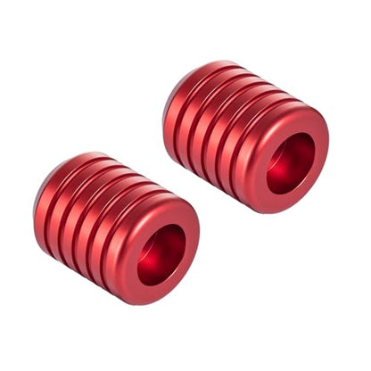 Advanblack CNC Aluminum Motorcycle Frame Sliders – Crash Bar Slider for Harley 1-1/4” Flat Out & Highway Crash Bars/Saddlebag Guards – Red, Gold, Black, Silver – Bolt-On Pair with Screws (Red CNC) - color: Red CNC