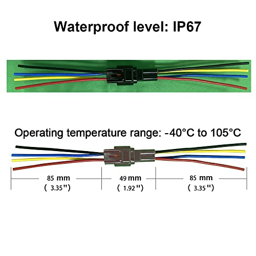 4 Pin Waterproof Connector,Waterproof Electrical Car Auto Wire Connector,16AWG Male Female Quick Disconnect Wire Connectors for Car Truck Motorcycle Marine Boat(5Pack) - size: 4pin way